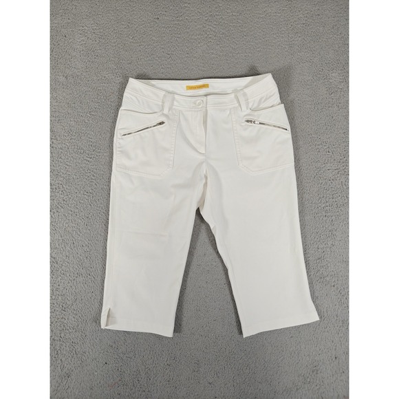 Louis Castel Capri Pants Womens Size 70 White Golf Stretch Cropped BLFPT415 - Picture 1 of 16